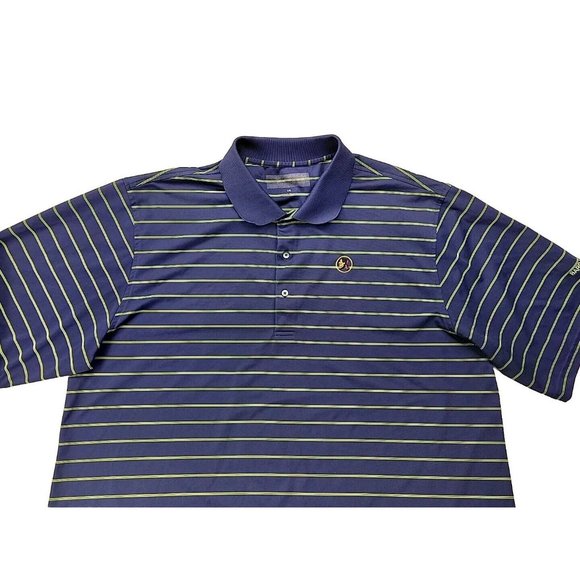Men's XXL Navy Green Stripe Performance Seminole Golf Club Polo "Barracuda Cup" - Picture 1 of 12
